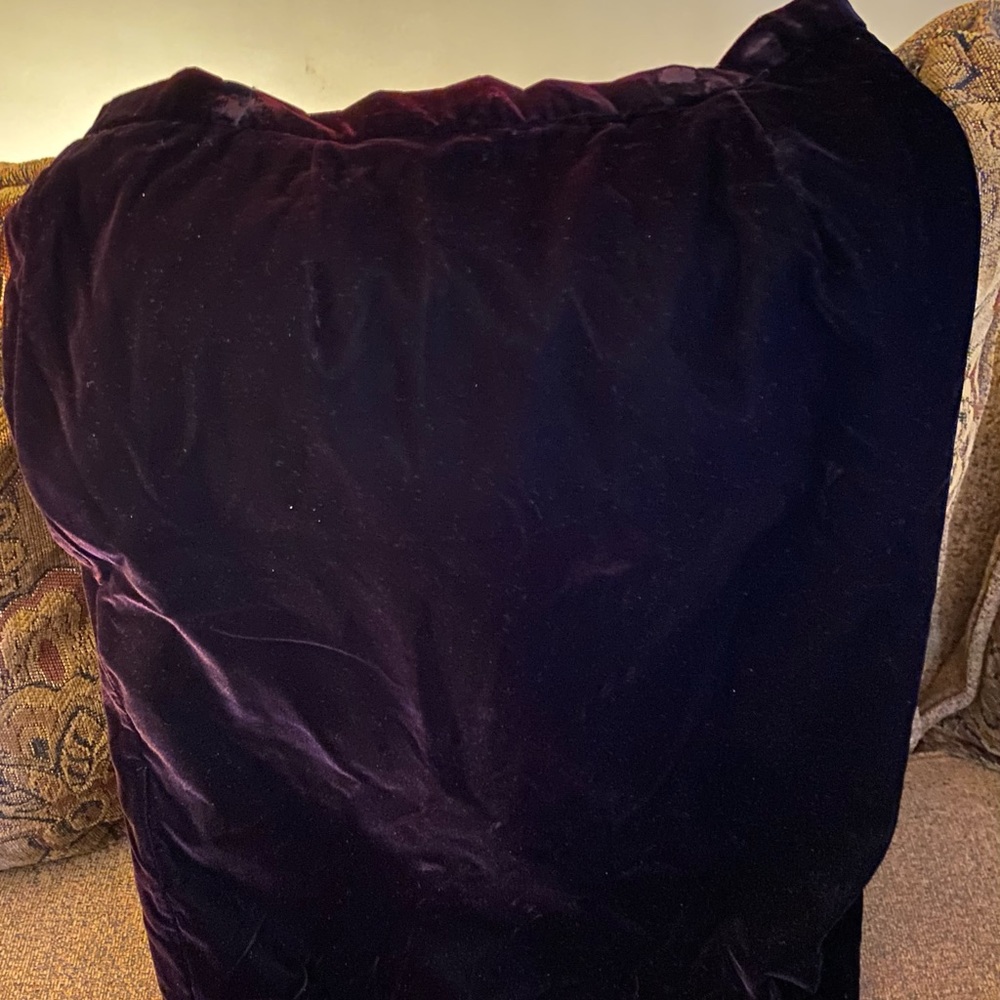 Burgundy velour straight skirt, size 16 W with a back zipper